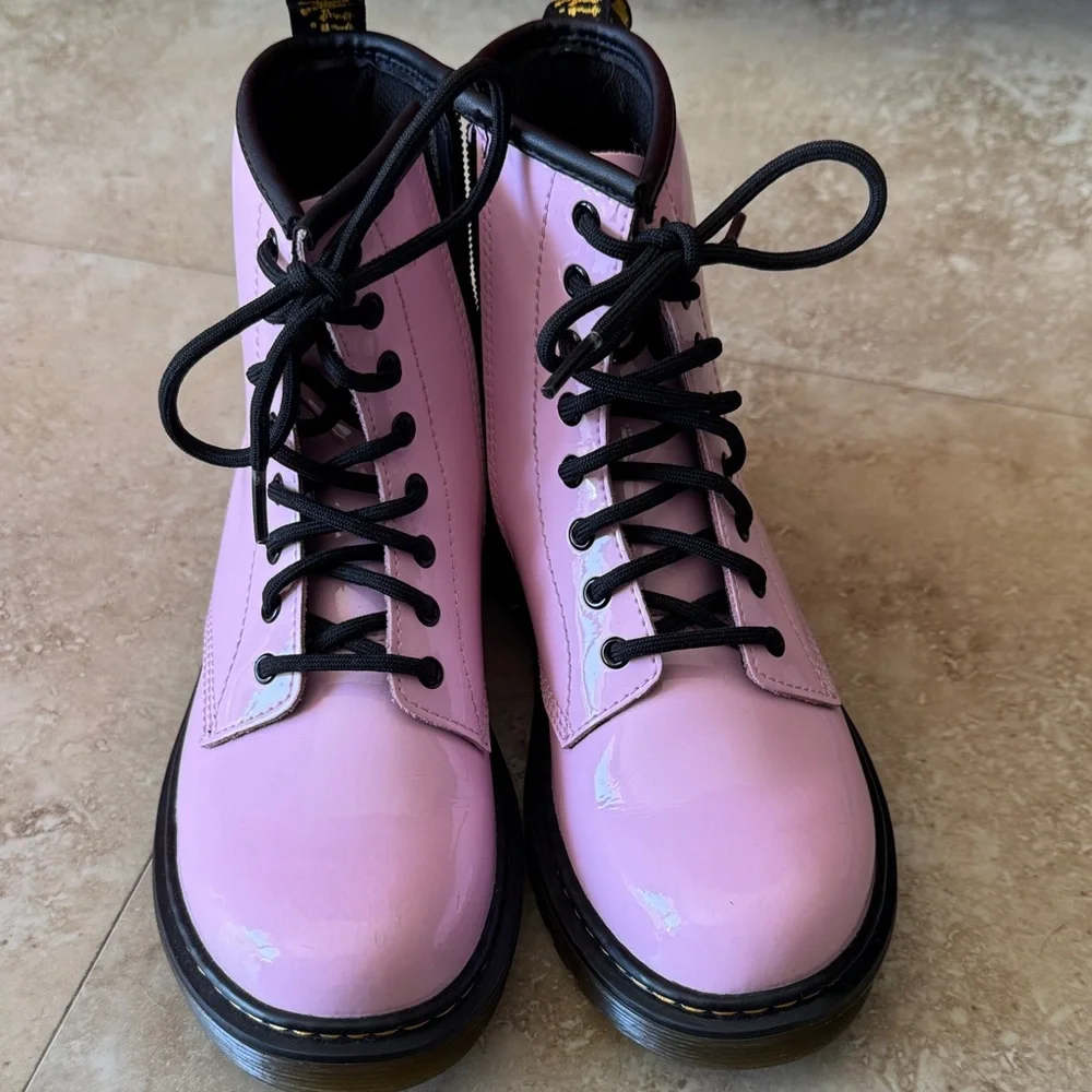 Dr. Martens Kids Pink Lace-Up Boots - Picture 7 of 9